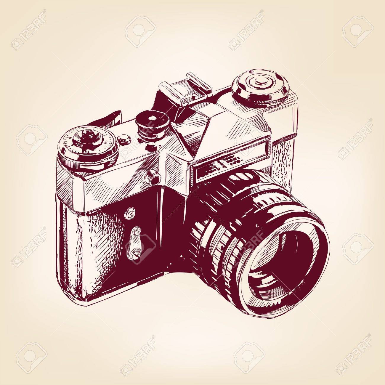 ヴィンテージ古い写真カメラ イラスト のイラスト素材 ベクタ Image