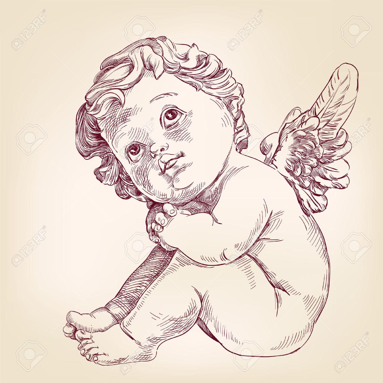 Angel Or Cupid Little Baby L Hand Drawn Vector Llustration Realistic Sketch  Royalty Free SVG, Cliparts, Vectors, and Stock Illustration. Image 51265246., image size:1300x1300