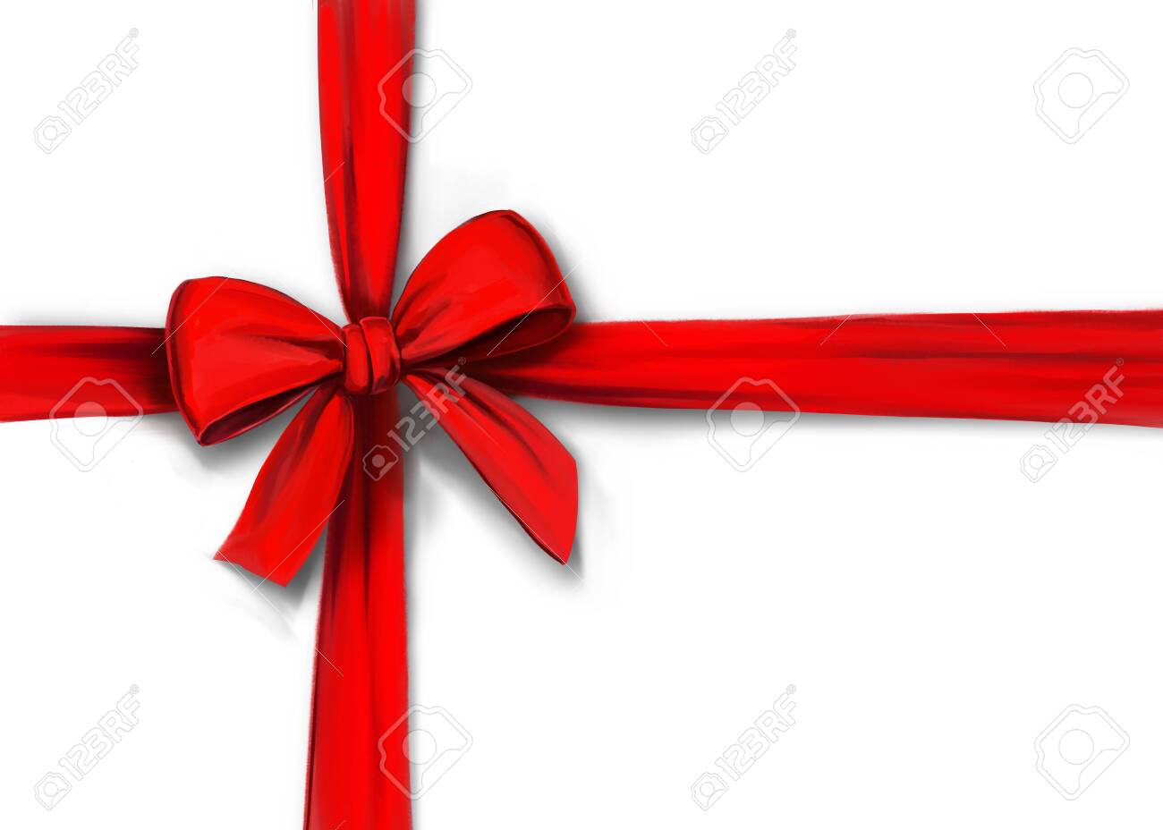 red ribbon with bow isolated on white background, gift wrapping, art illustration painted with watercolors - 134588040 red ribbon with bow isolated on white background, gift wrapping, art illustration painted with watercolors - 134588040