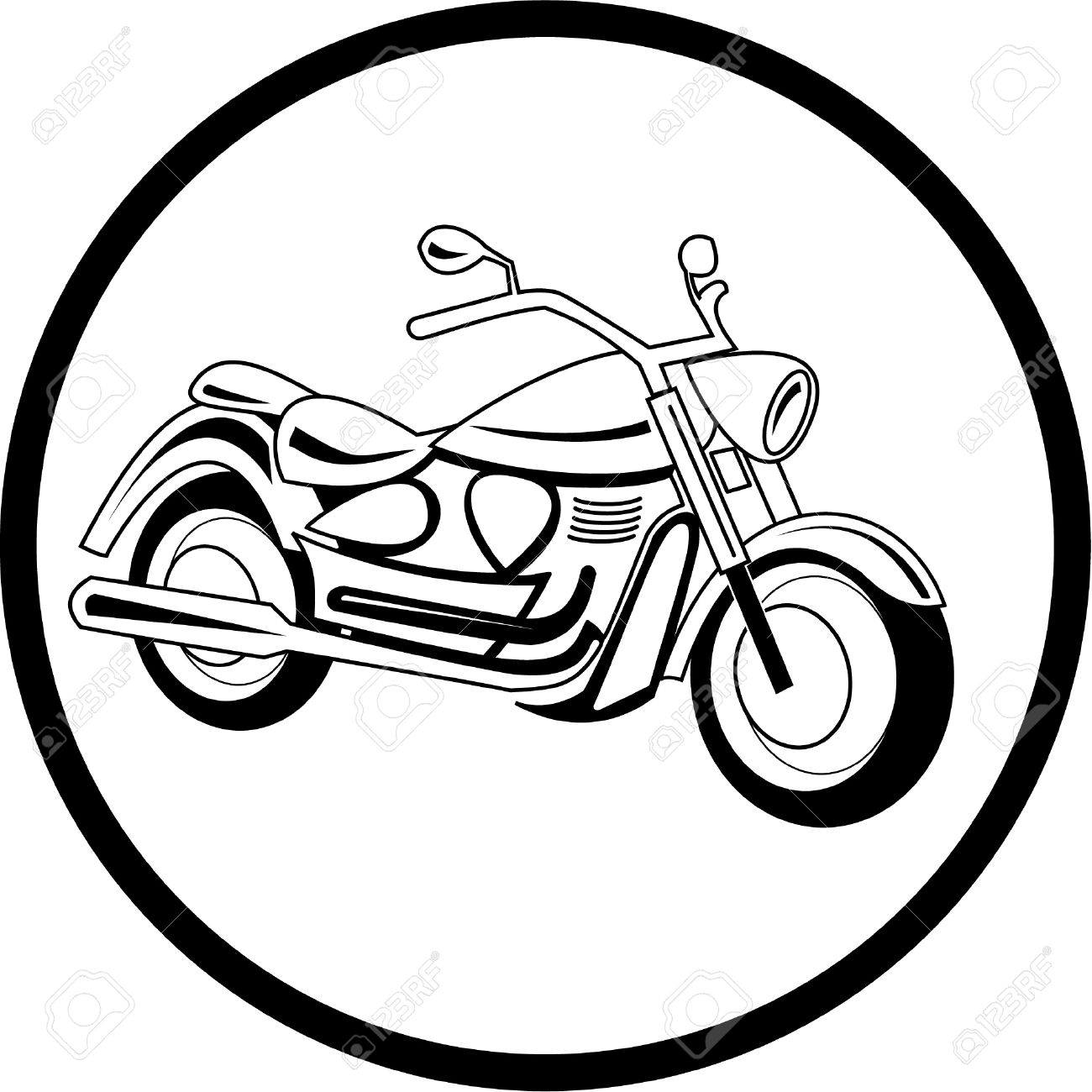 Vector Moto Icone Noir Et Blanc Il Suffit De Changer Clip Art Libres De Droits Vecteurs Et Illustration Image