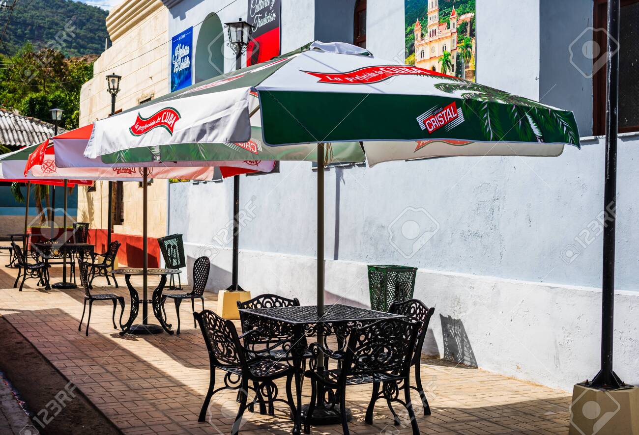 Santiago De Cuba Cuba 2019 Metal Patio Table And Chairs Stock Photo Picture And Royalty Free Image Image 133913351