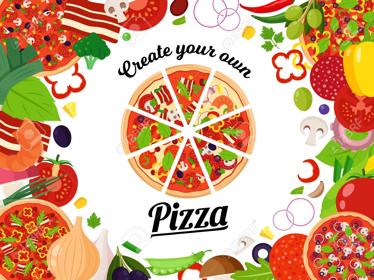 create your own pizza poster illustration with pizza slices how to make your own poster for free