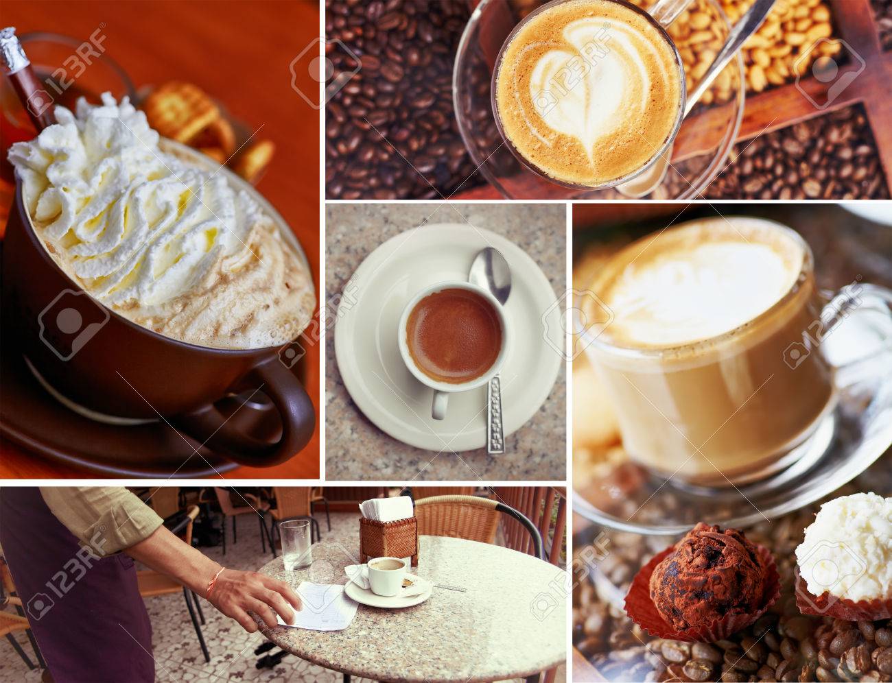 Coffee Style Collage In Cafe Style Stock Photo Picture And Royalty Free Image Image