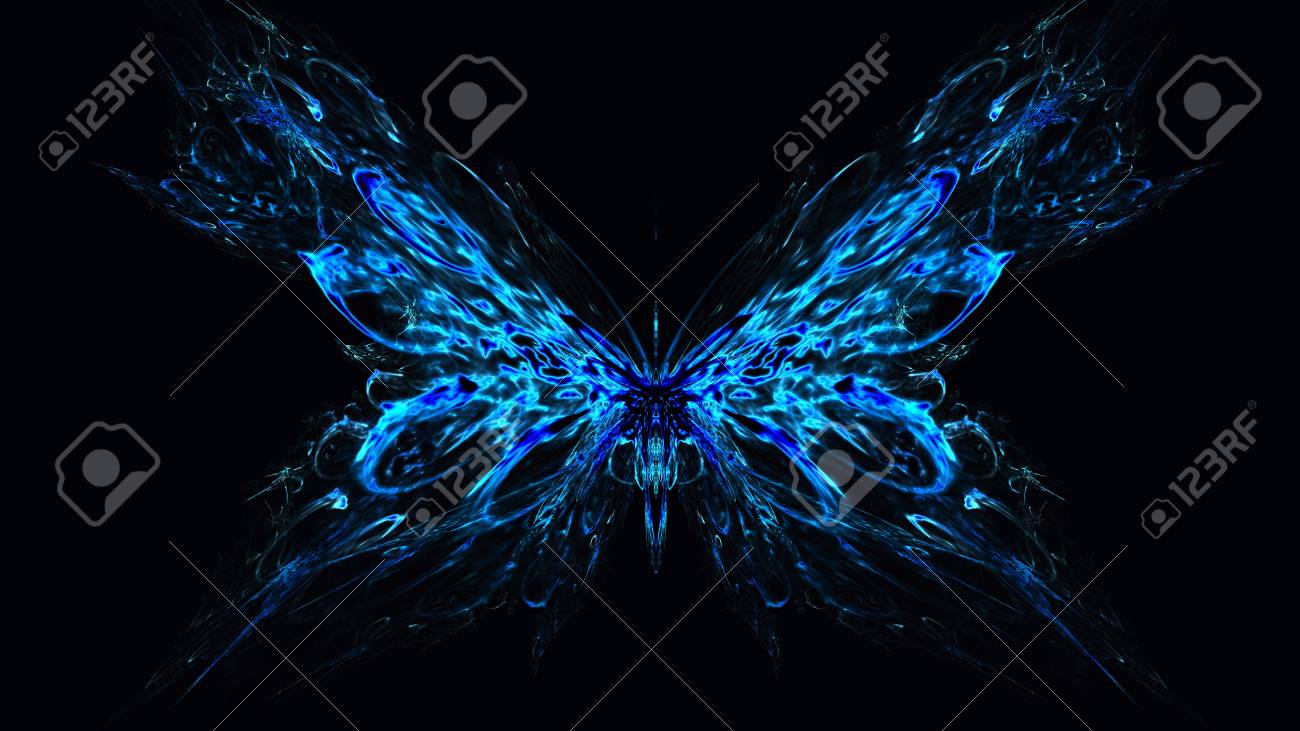 ネオン蝶 芸術的な水のスプラッシュ 3 D のシュールなイラスト 神聖な幾何学 神秘的なサイケデリックなリラクゼーション パターン フラクタルの抽象的なテクスチャです デジタル アート グラフィック占星術魔法 の写真素材 画像素材 Image