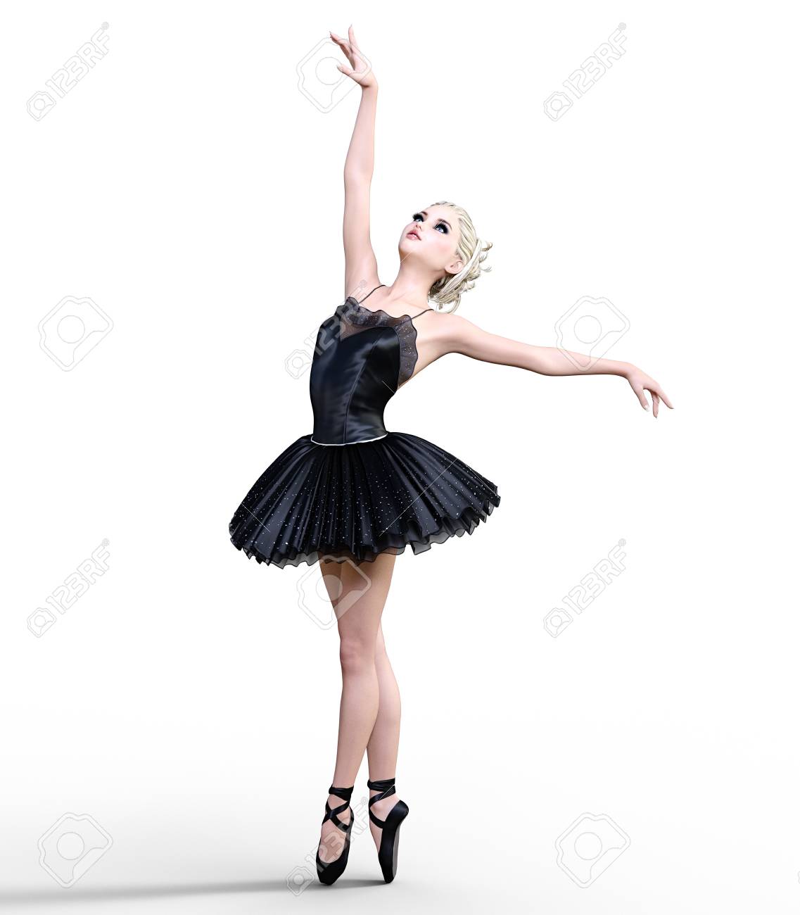 dancing ballerina 3d black