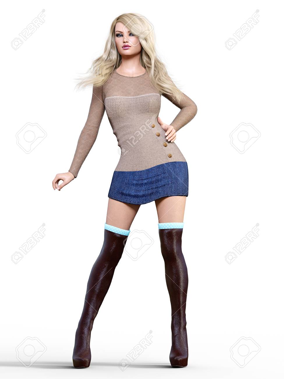 short dress long boots