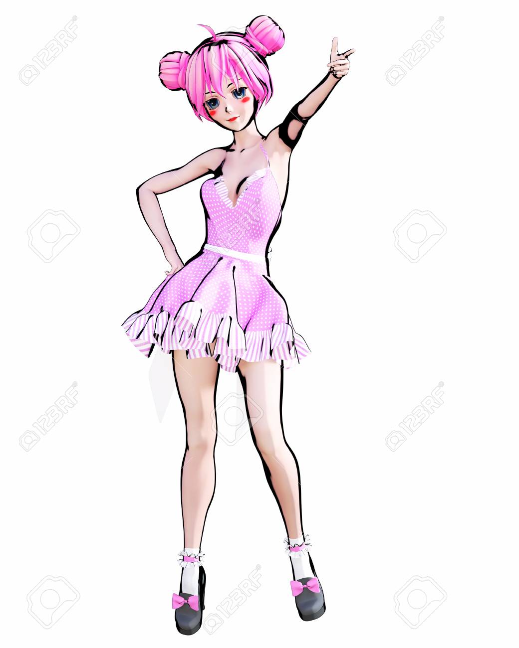 3d Anime Doll Girl Big Blue Eyes And Bright Makeup Cartoon Comics Sketch Drawing Manga Illustration Conceptual Fashion Art Seductive Candid Pose Stock Photo Picture And Royalty Free Image Image