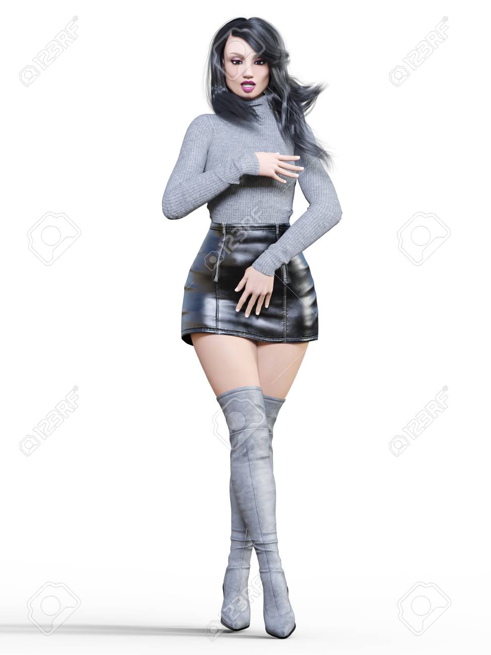 gray skirt 3d