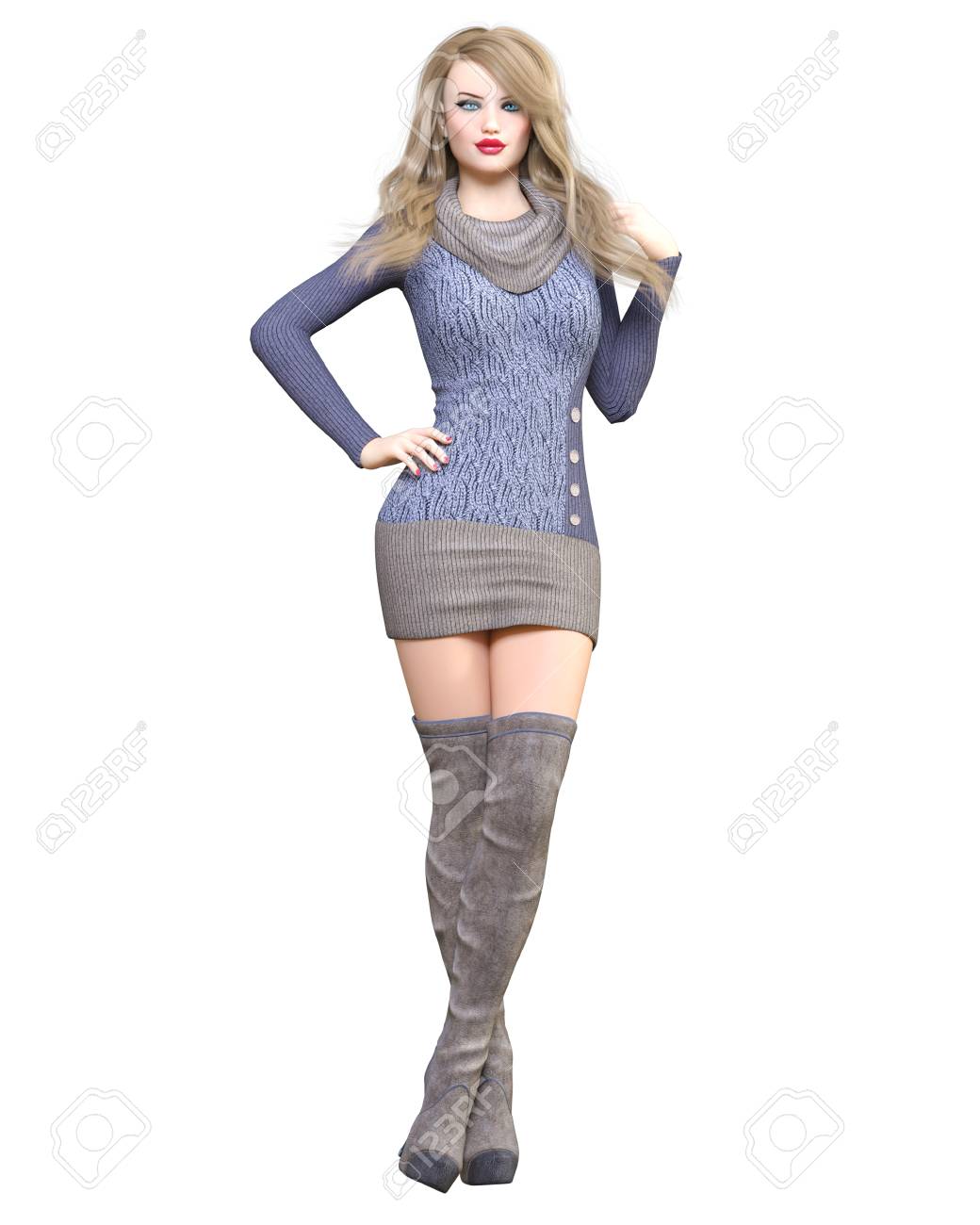 long boots and dress