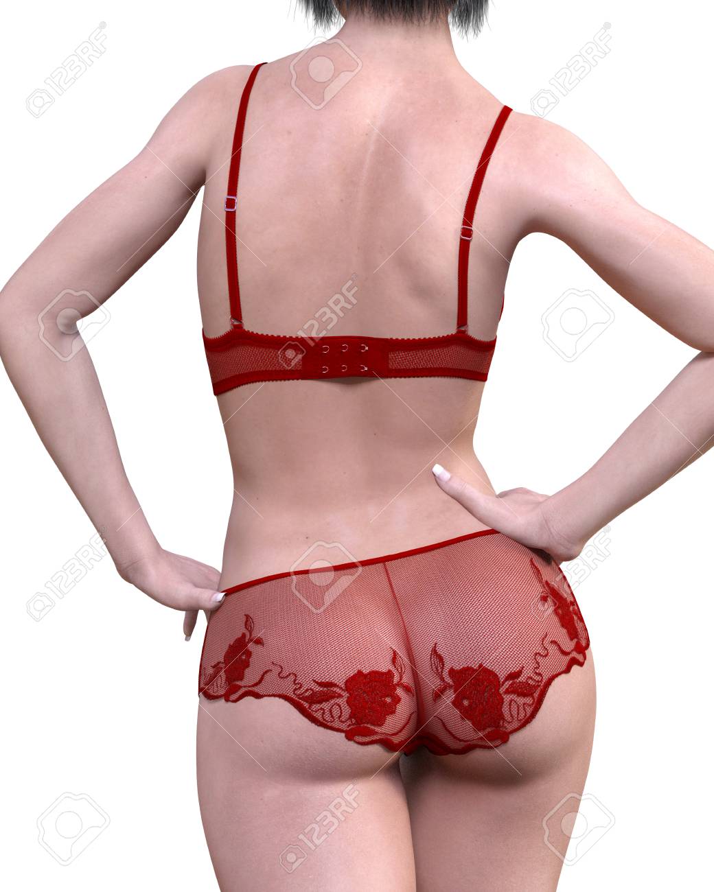 red lacy panties