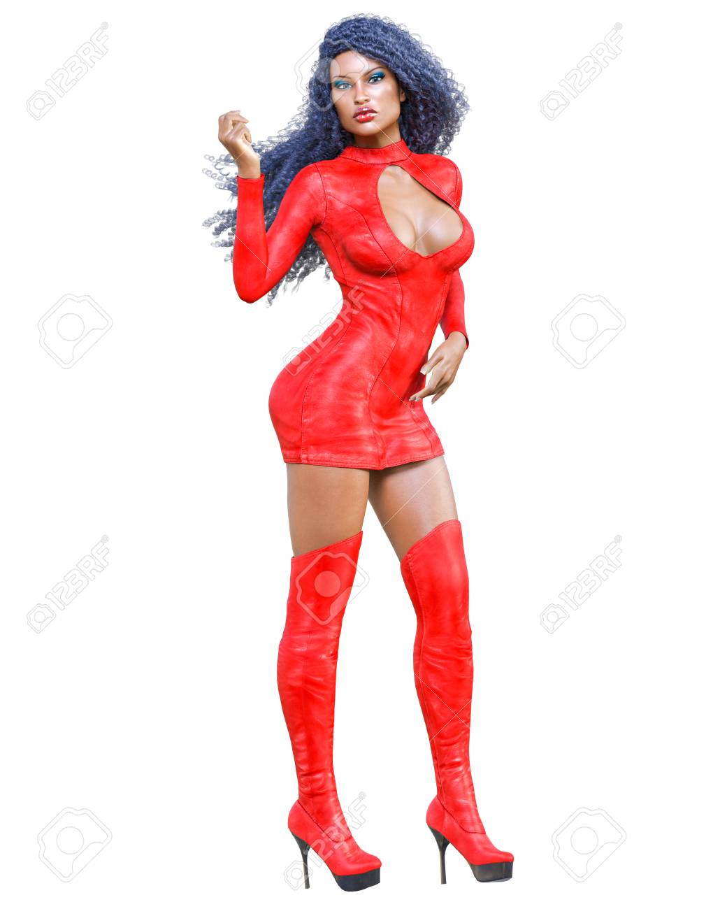 leather mini dress thigh high boots