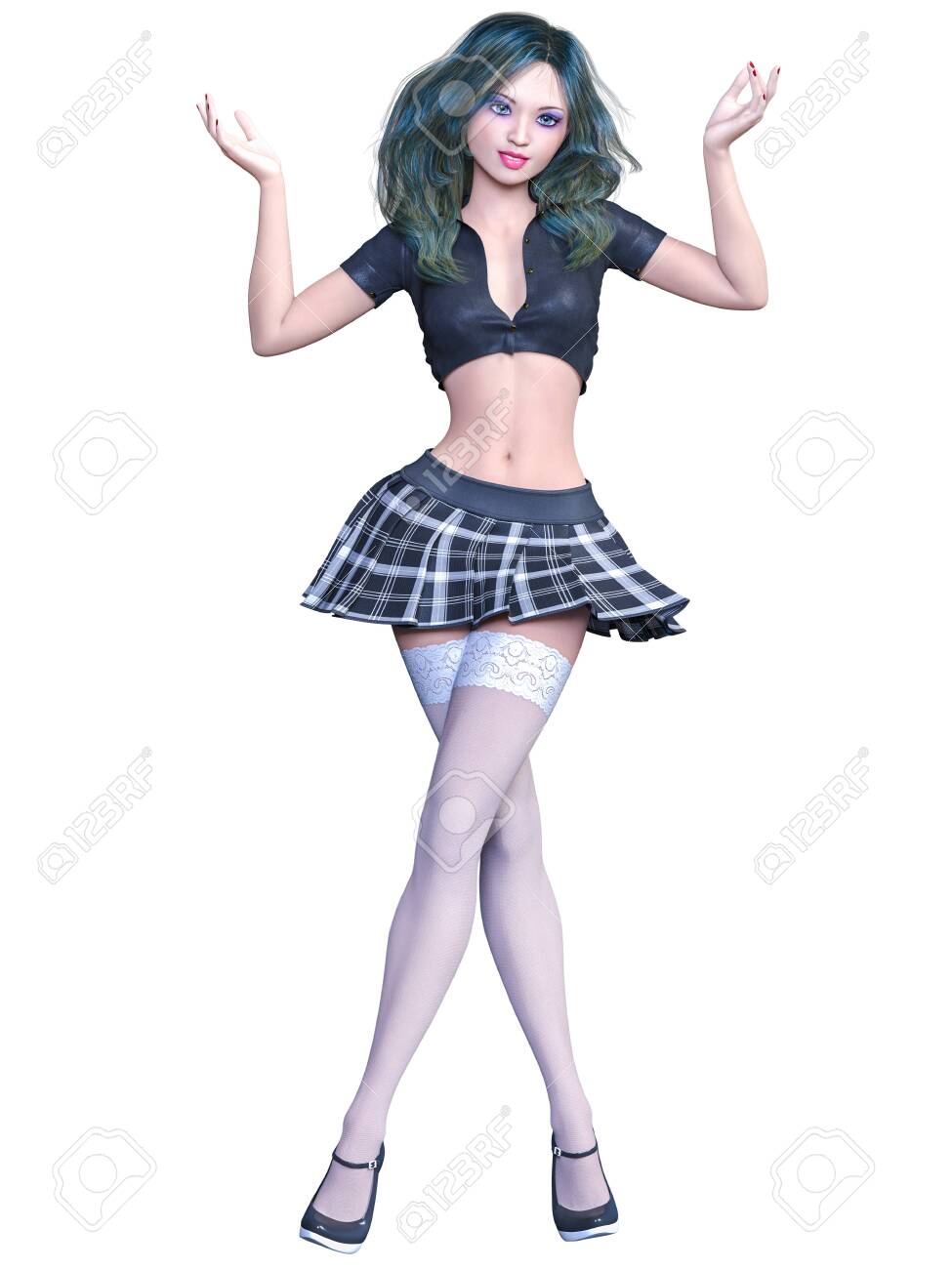 short black skirt with black tights