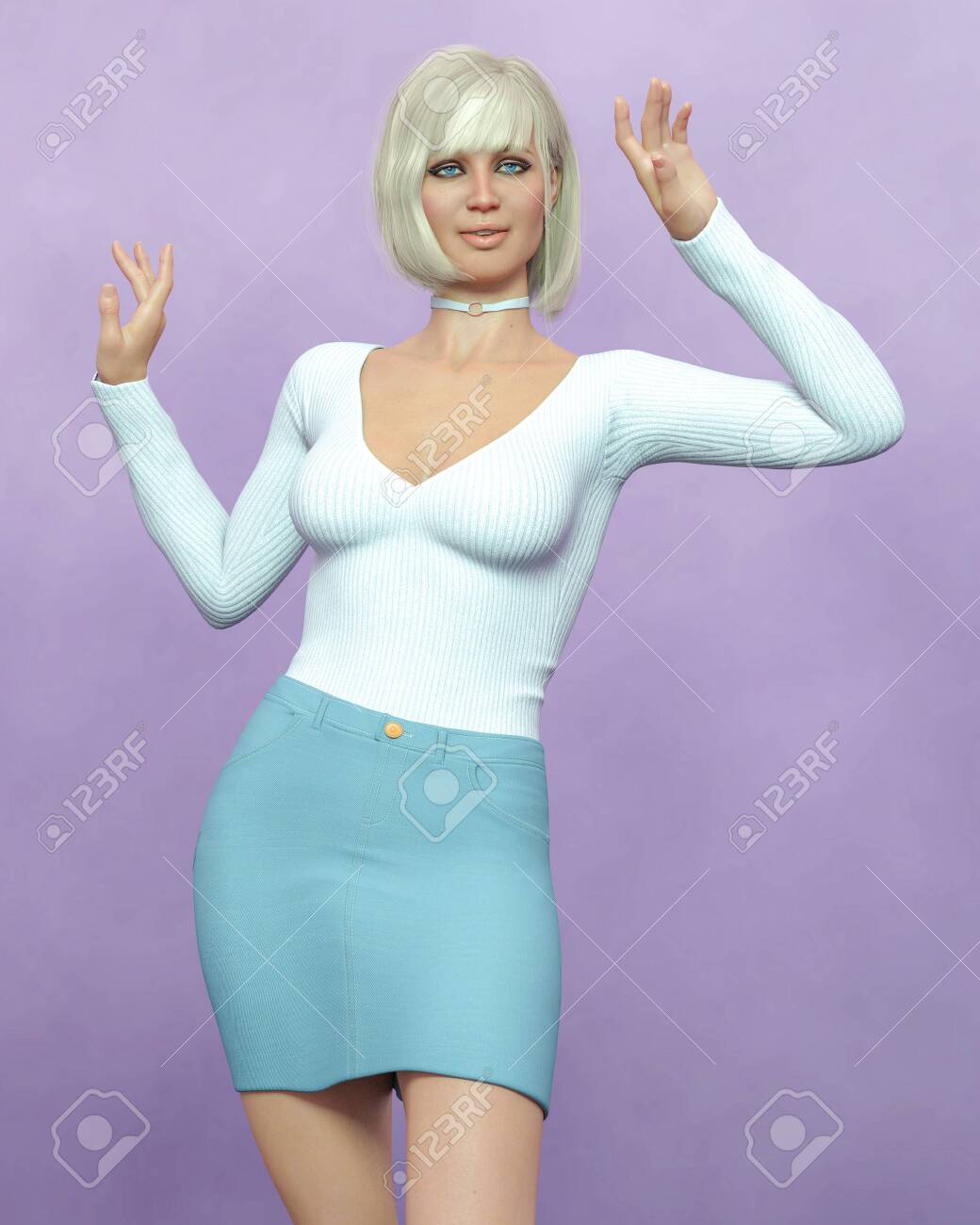 bright green denim skirt