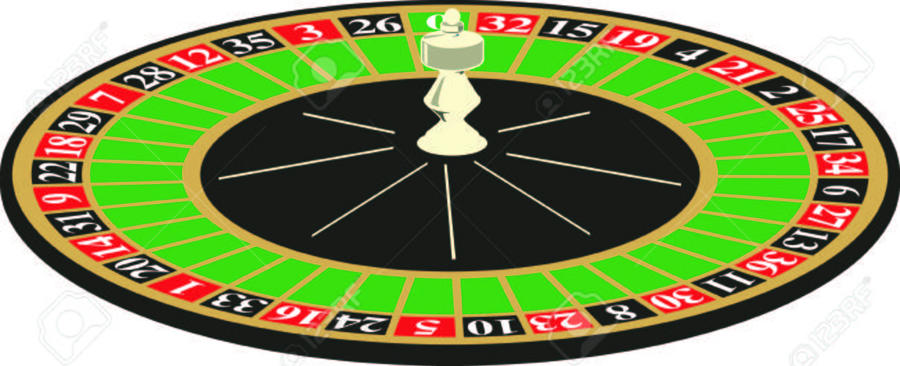 白い背景の上ベクトル Illustriation カジノ ルーレットのイラスト素材 ベクタ Image