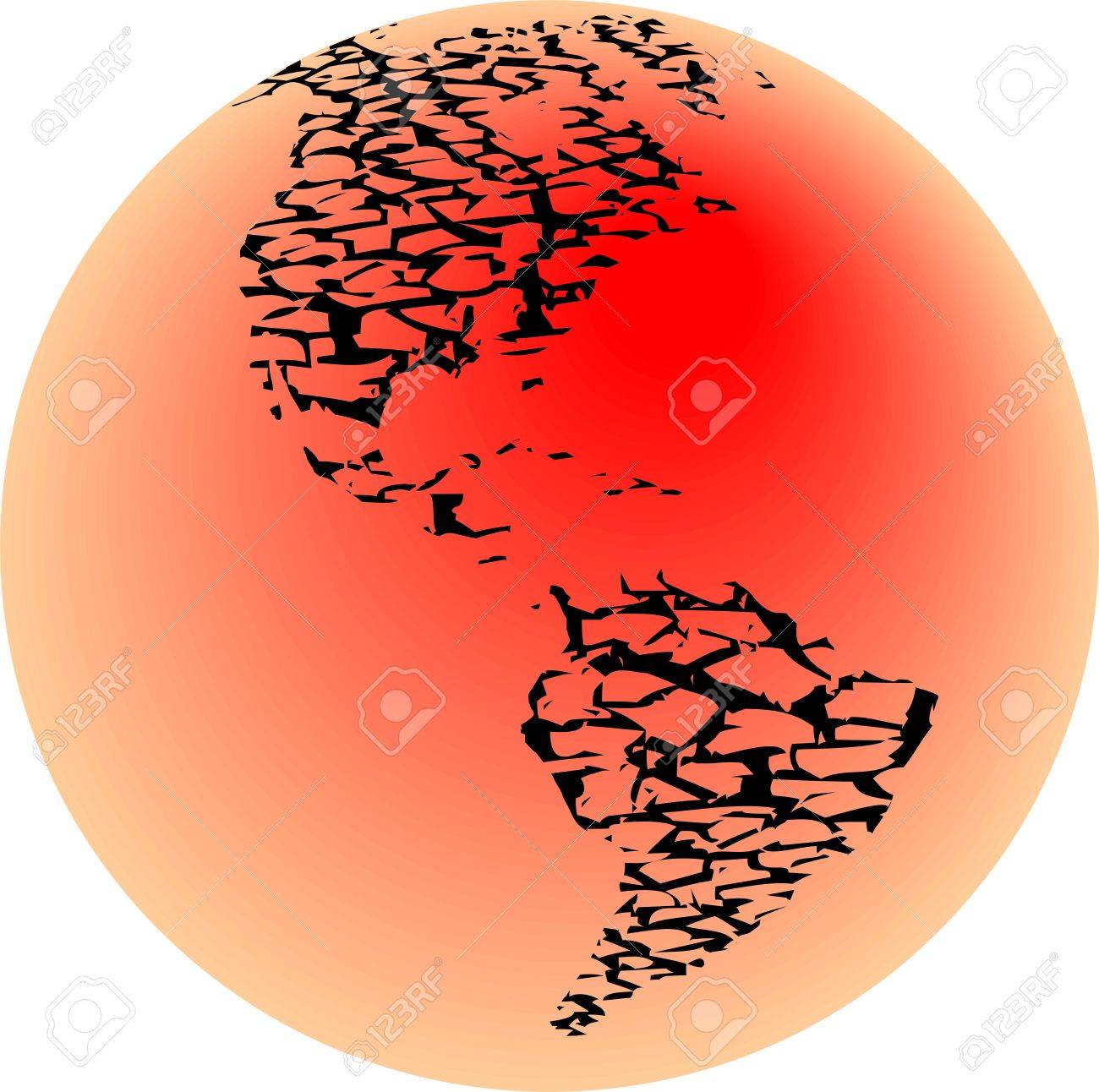 すべての人生の終焉の後の西半球の図 のイラスト素材 ベクタ Image すべての人生の終焉の後の西半球の図 のイラスト素材 ベクタ Image