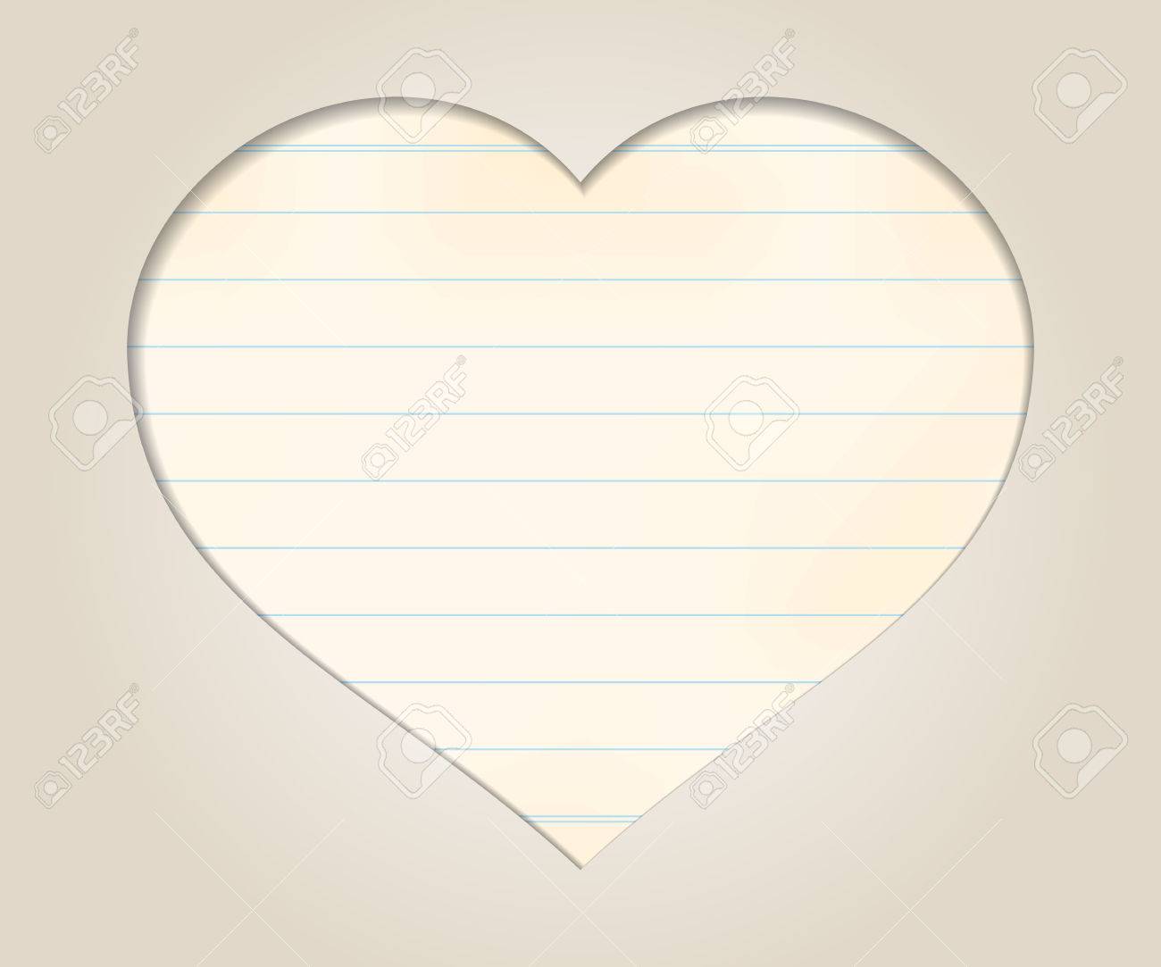 Fondo Romantico Con El Corazon Corte Y Papel De Carta Viejo Para El Texto Ilustraciones Vectoriales Clip Art Vectorizado Libre De Derechos Image 35236206