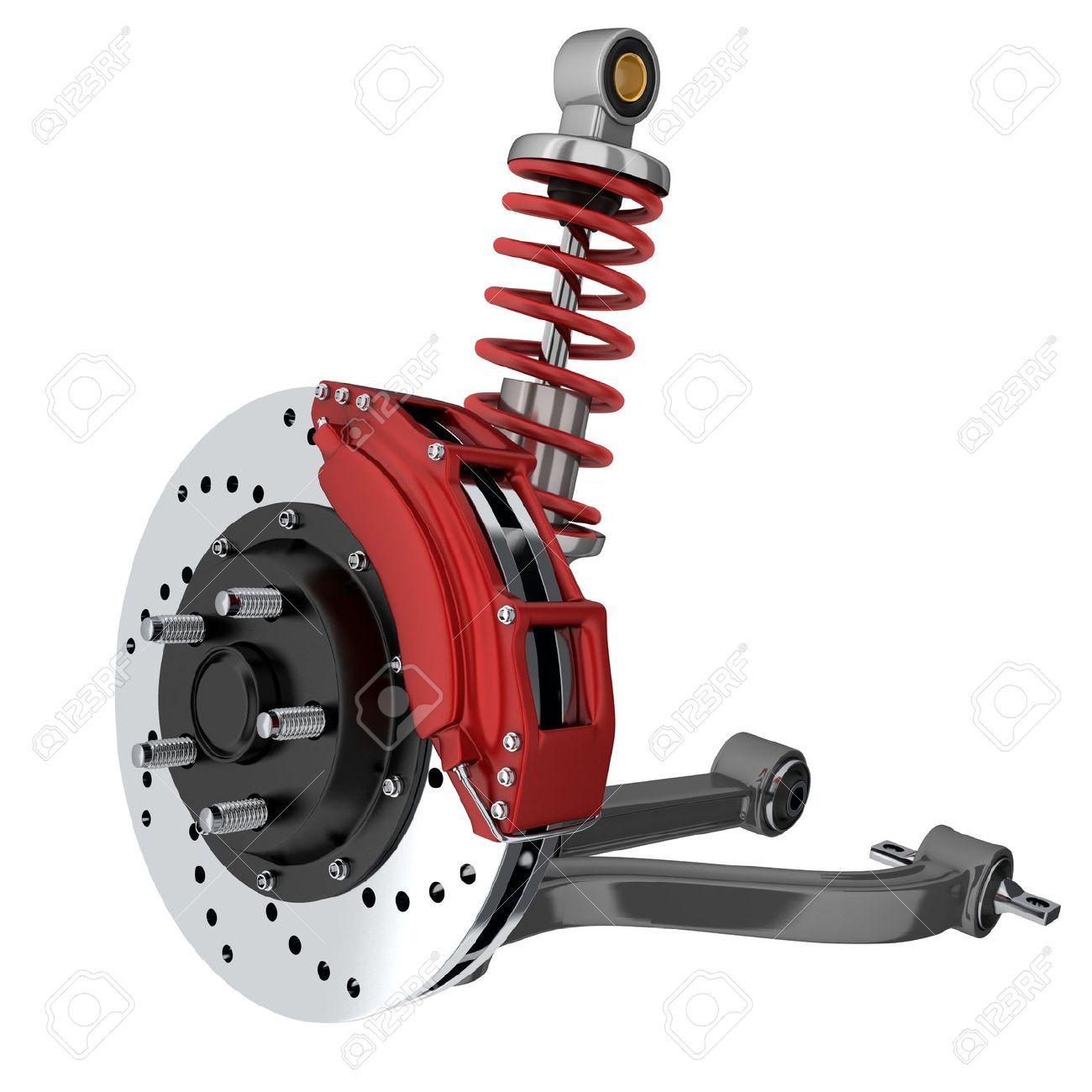 Car suspension and brake disk (done in 3d, isolated) - 38777803 Car suspension and brake disk (done in 3d, isolated) - 38777803