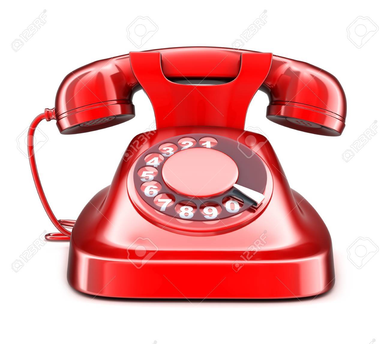 Red old telephone on white background(done in 3d) - 47185476 Red old telephone on white background(done in 3d) - 47185476
