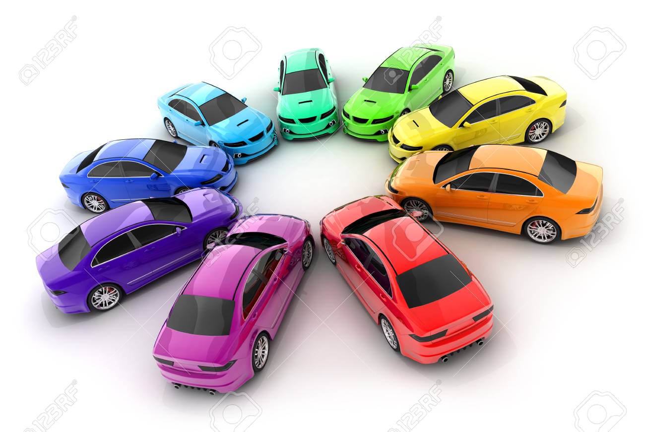 pics Color Show Me Pictures Of Cars many cars colour on a white background done in 3d rendering
