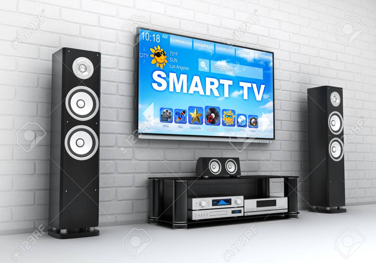 Smart And Hi-fi. Home-cinema Modern. 3d Illustration Stock Photo, Picture And Royalty Free Image. Image 74940172.