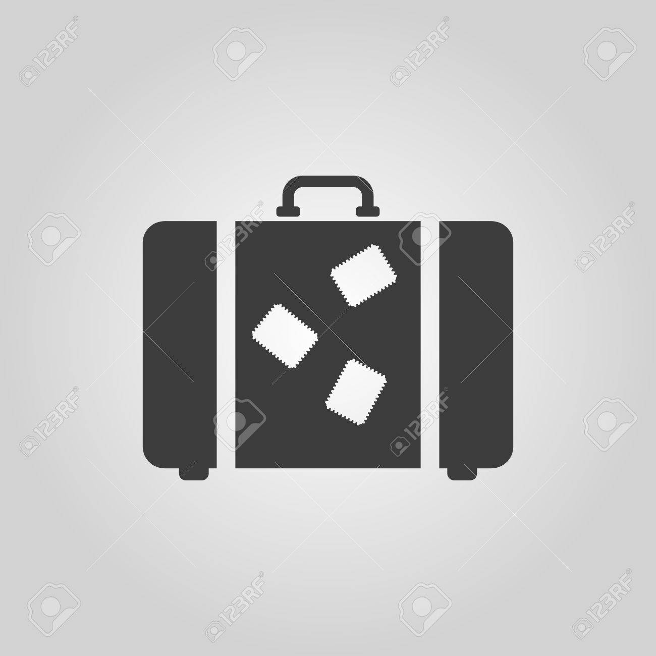 スーツケースのアイコン 荷物のシンボル フラットのベクトル図のイラスト素材 ベクタ Image