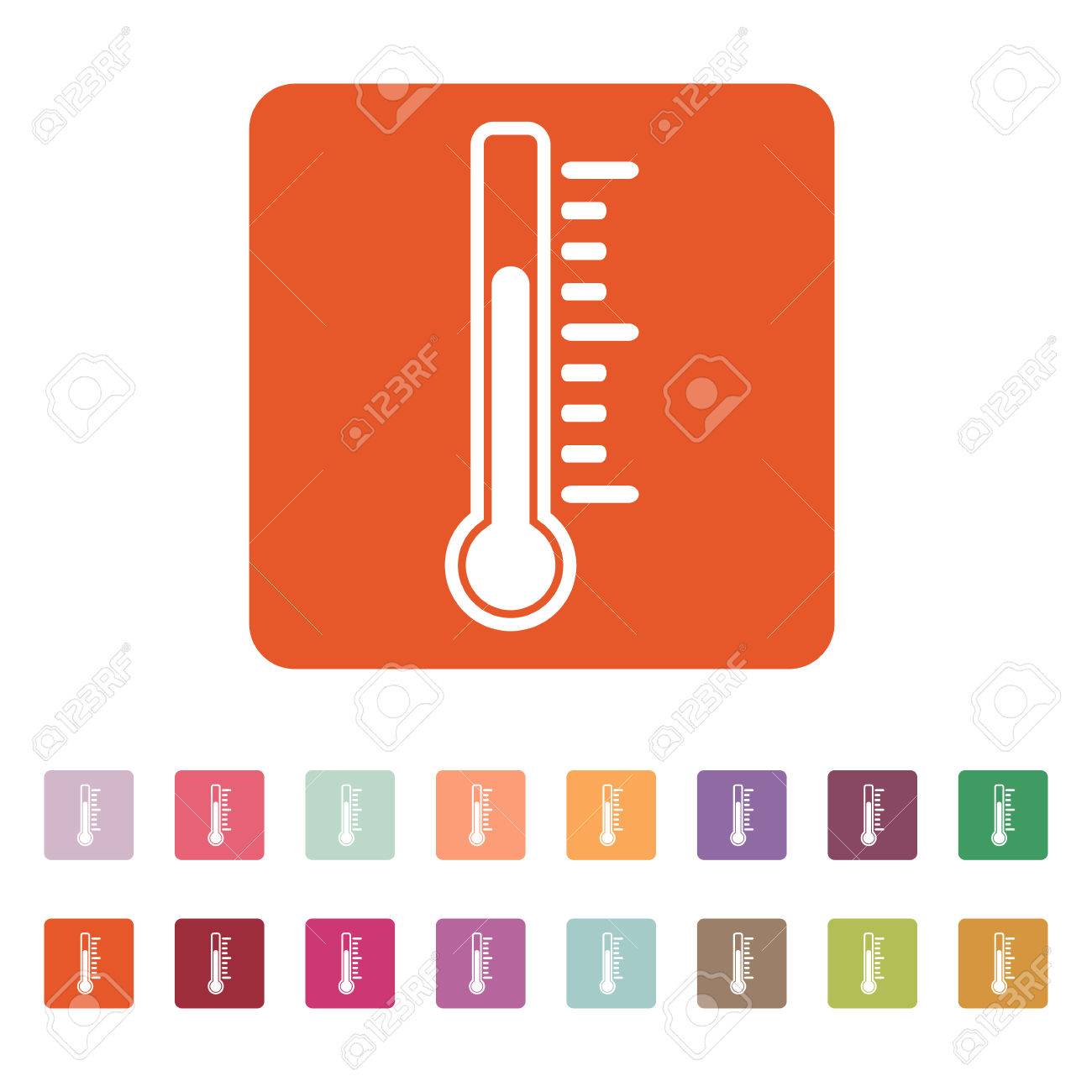 温度計のアイコン 温度計のシンボル フラットのベクター イラストです ボタン セットのイラスト素材 ベクタ Image