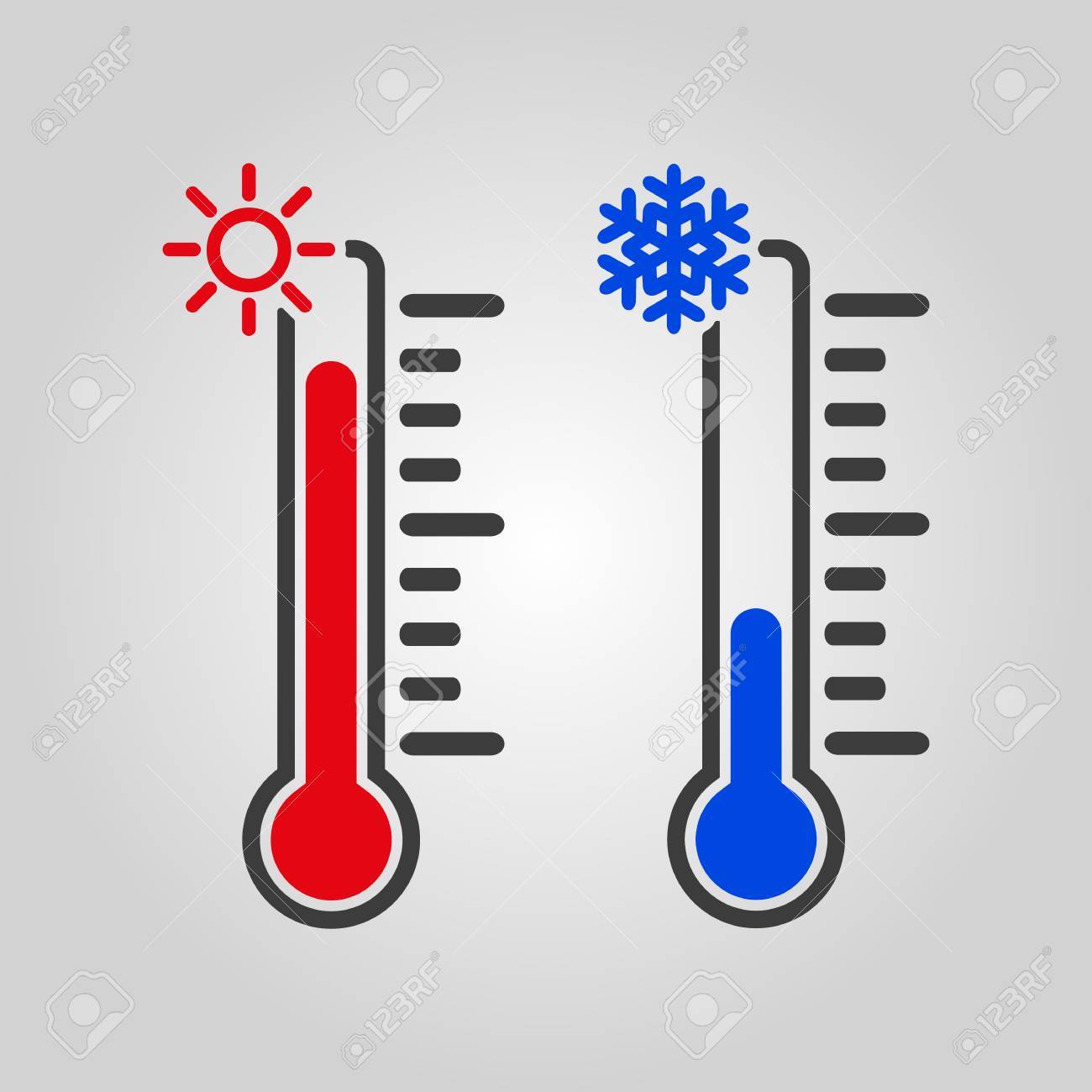 温度計のアイコン 高低温用記号 フラットのベクトル図のイラスト素材 ベクタ Image
