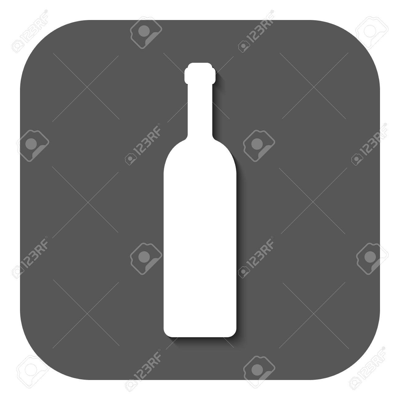 ワインの瓶のアイコン ボトルのシンボル フラットのベクター イラストです ボタン のイラスト素材 ベクタ Image