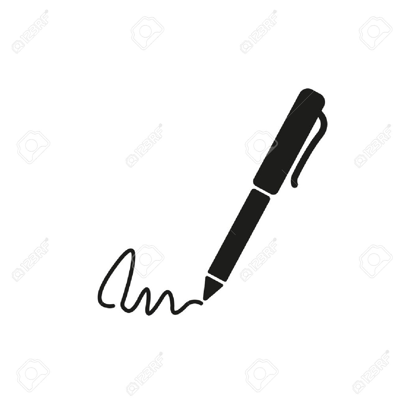 El Icono De La Firma. Pluma Y Undersign, Suscribir, Ratificar Símbolo.  Ilustración Vectorial Flat Ilustraciones svg, vectoriales, clip art  vectorizado libre de derechos. Image 42632726