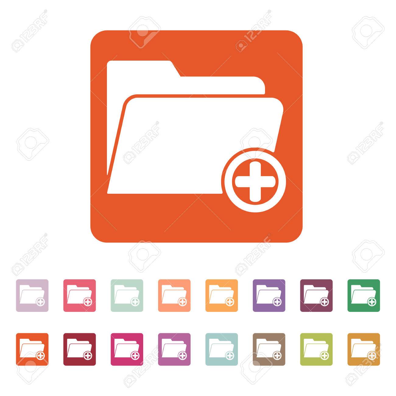 フォルダーのアイコンを追加します データ ディレクトリ アーカイブ ストレージのシンボル のイラスト素材 ベクタ Image
