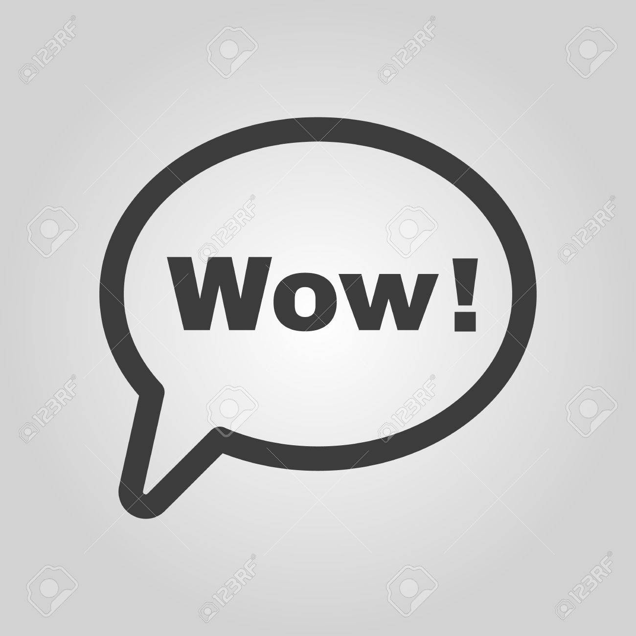 Wow の Word アイコンに吹き出し インターネット チャット オンラインのシンボル フラットのベクトル図 のイラスト素材 ベクタ Image 4769