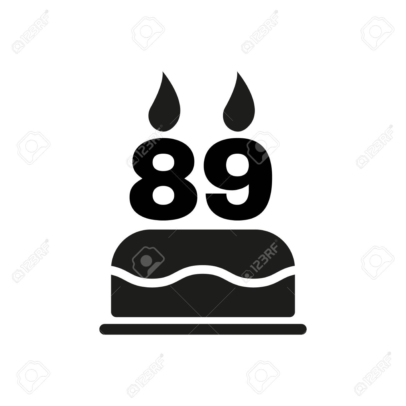 the birthday cake with candles in the form of number 89 icon form 4787