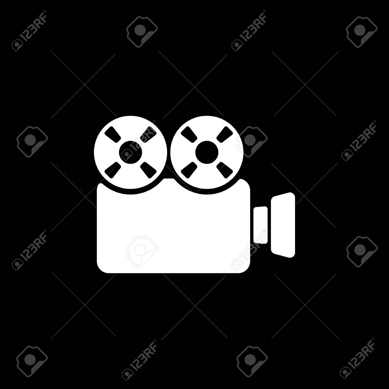 ビデオカメラのアイコン ビデオカメラのシンボル フラットのベクトル図のイラスト素材 ベクタ Image