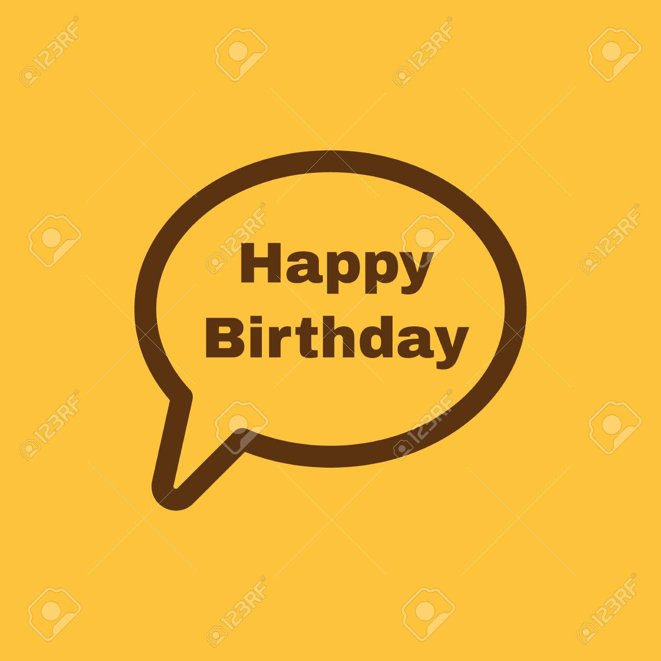 La Bulle De La Parole Avec L Icone De Joyeux Anniversaire De Mot Celebration Et Jour De Fete Symbole De Fete Flat Vector Illustration Clip Art Libres De Droits Vecteurs Et Illustration