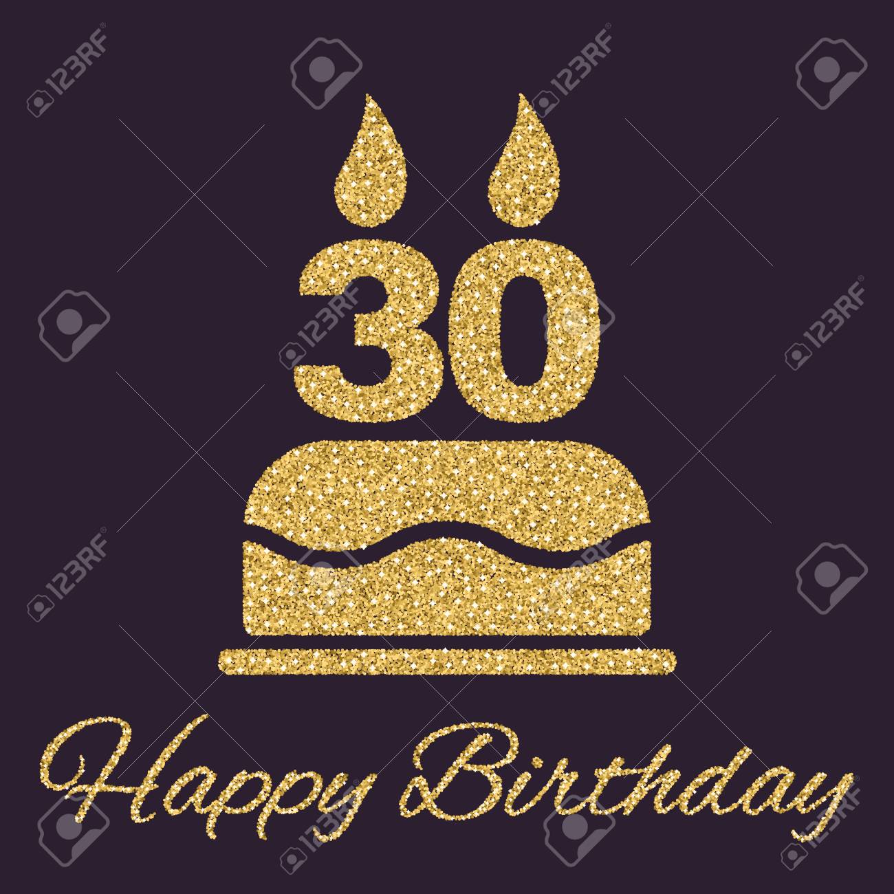 gold number 30 birthday candle