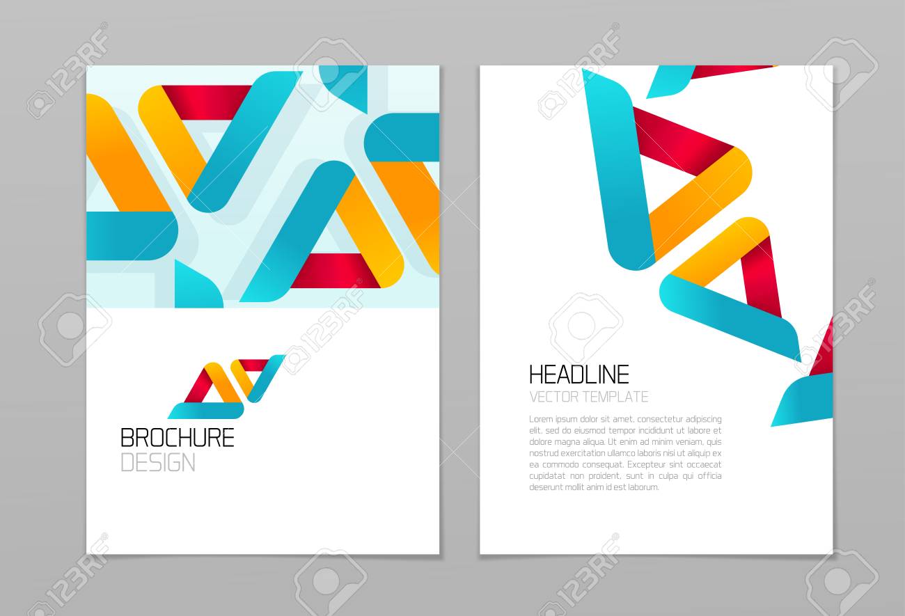 brochure flyer vector design with business abstract shapes
