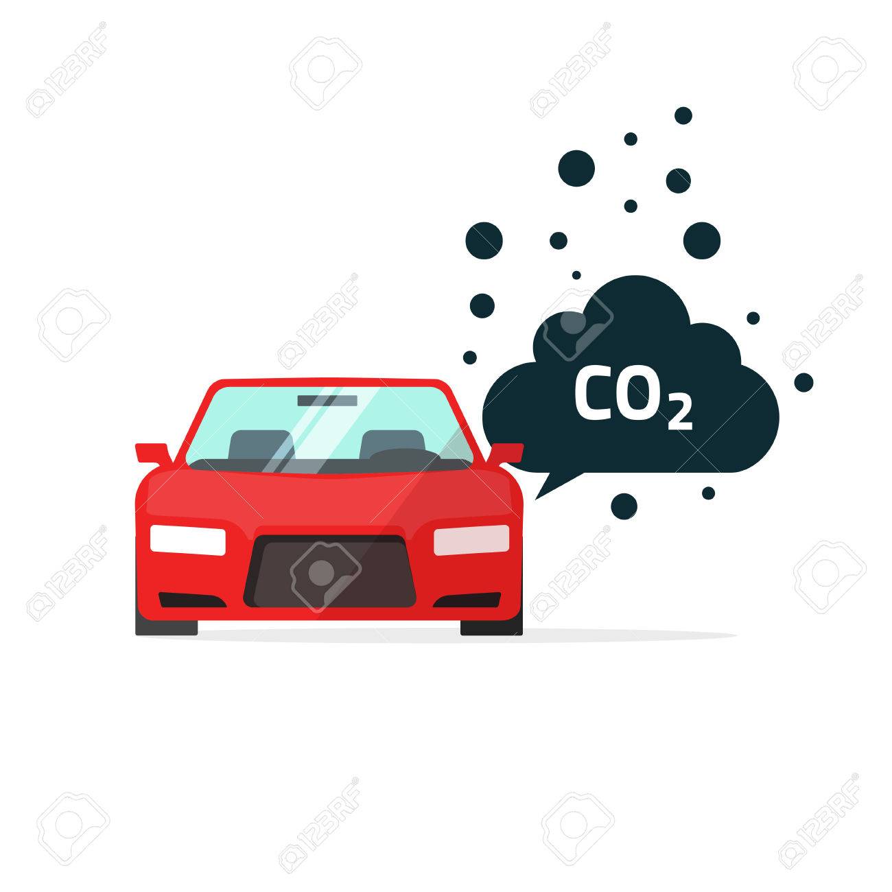 Co2 排出量ベクトル イラスト 二酸化炭素を発するシンボル スモッグ汚染概念 煙汚染 損傷 汚染 ゴミ 燃焼物を白のモダンなデザインのサインをの イラスト素材 ベクタ Image