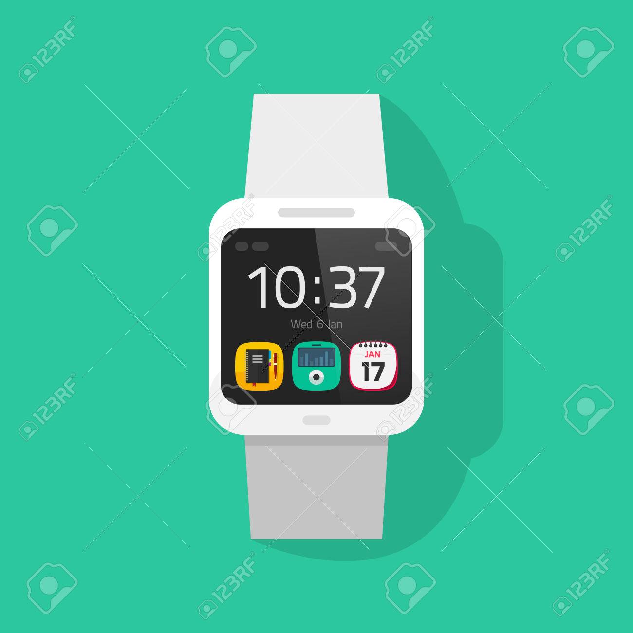 white smart watch vector