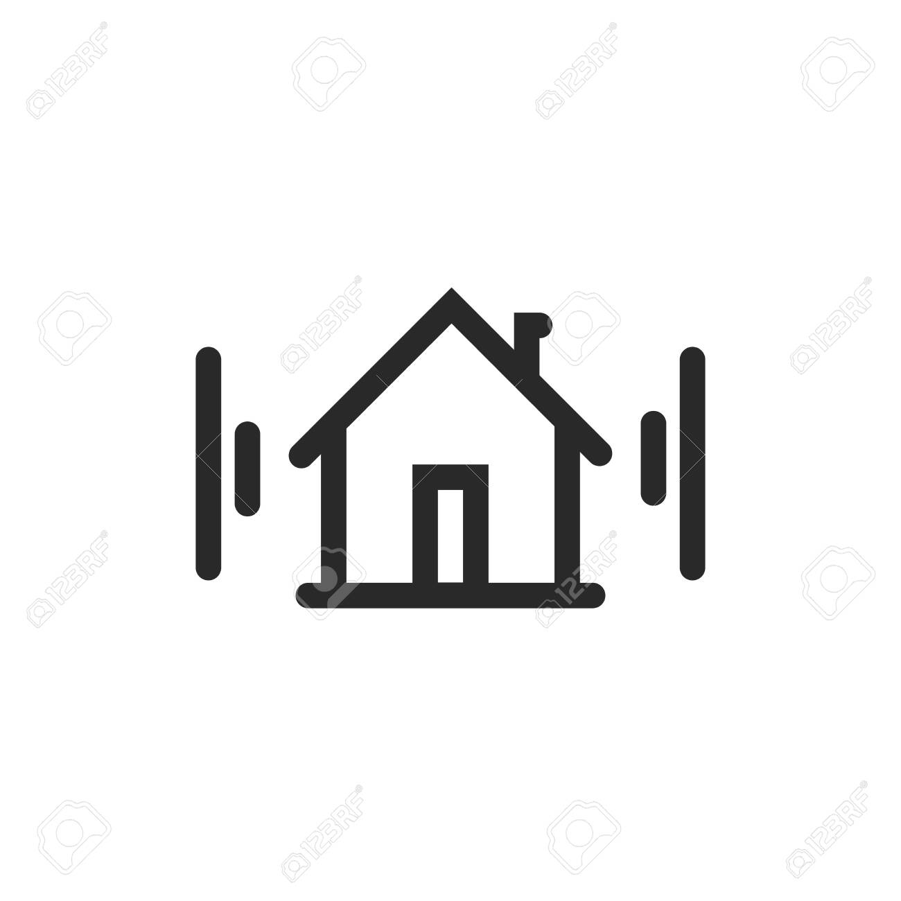 Home Icon Vector Symbol Line Outline Art House Pictogram With