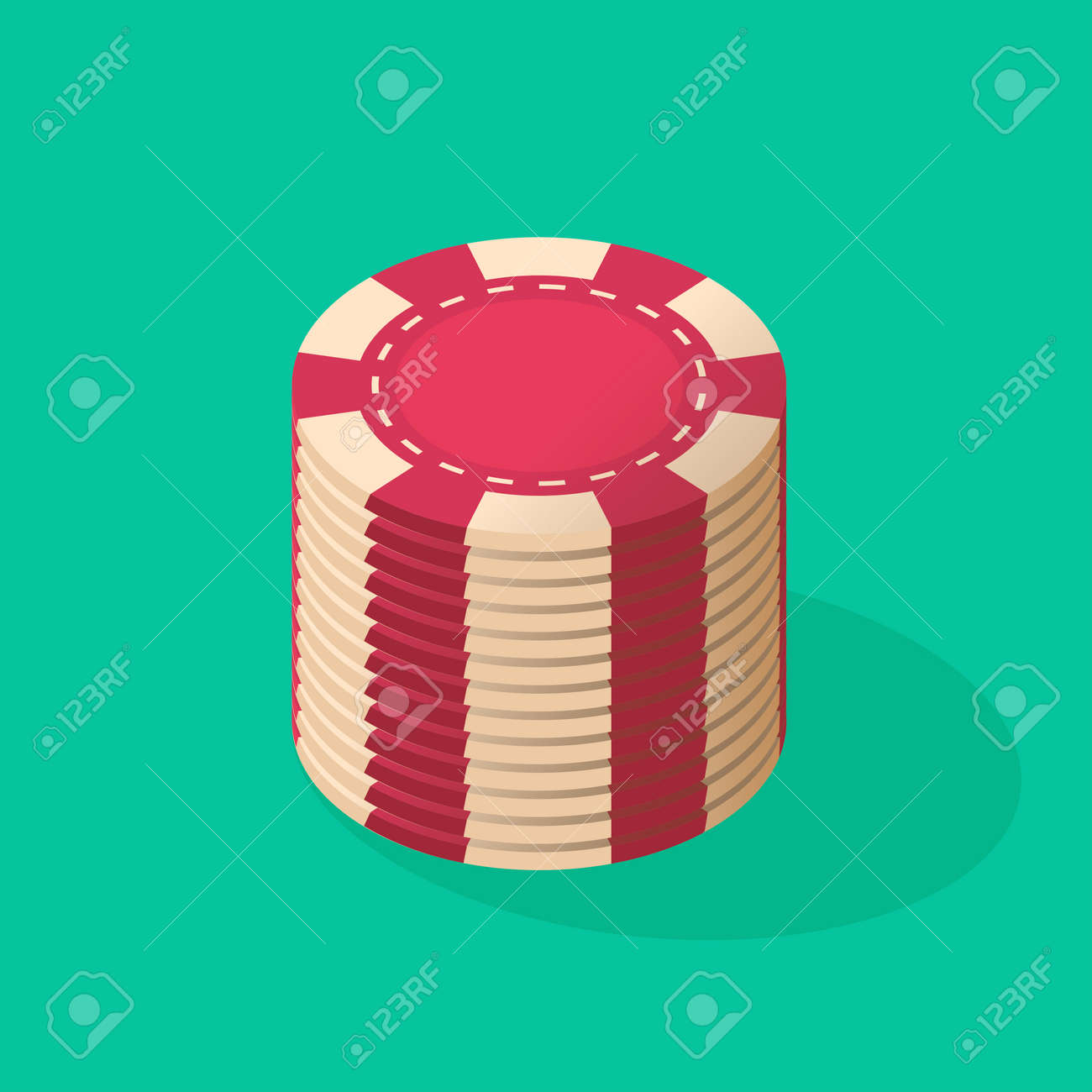 カジノチップコインスタックパイルギャンブルゲーム赤い色分離等尺性ベクトルイラストのイラスト素材・ベクター Image 183611815