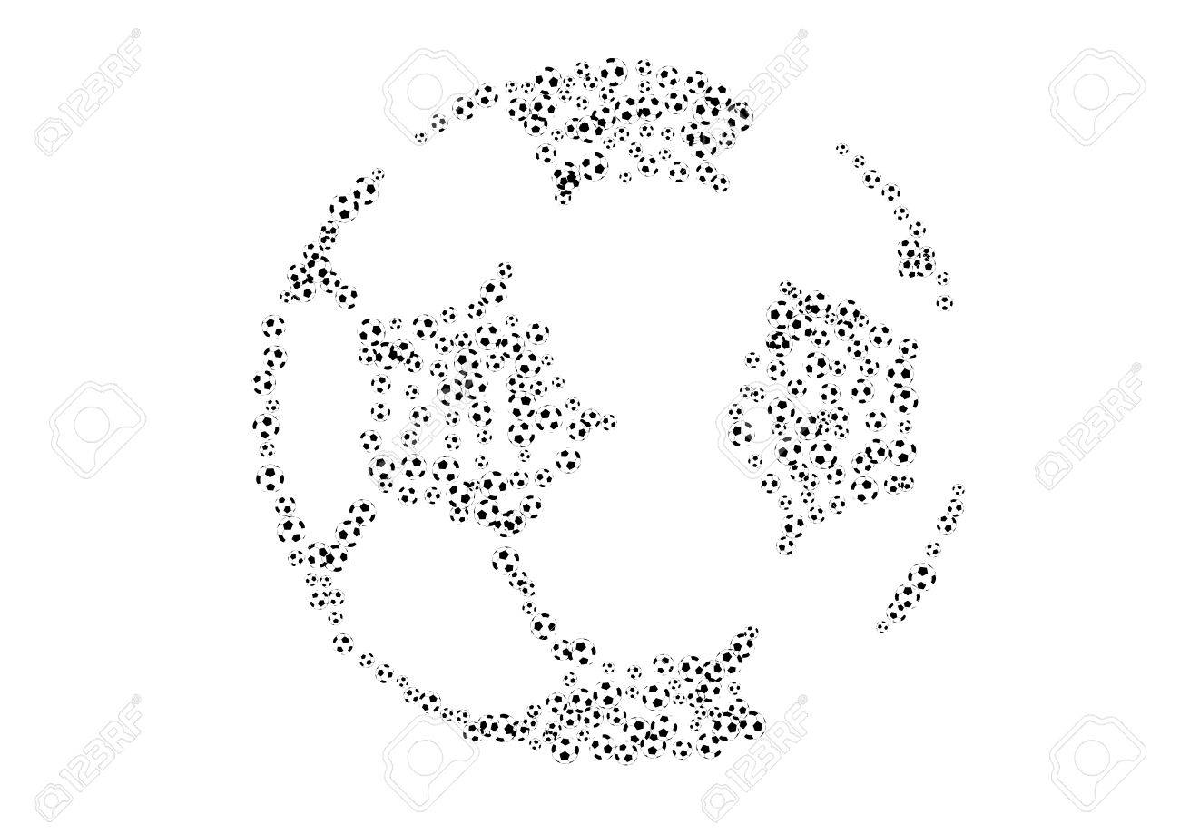 Pallone Da Calcio Stilizzata Isolato Sul Bianco