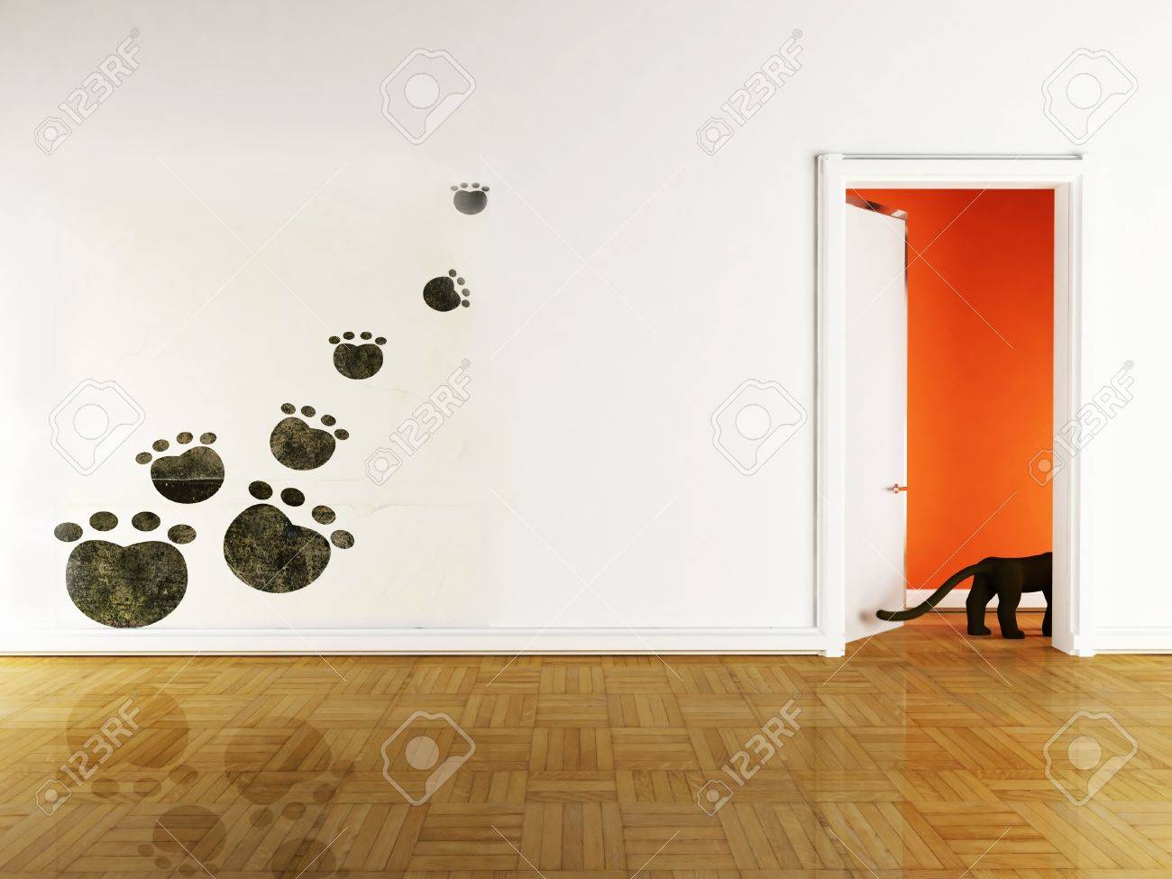 Escena Del Diseno Interior Con Una Decoracion En La Pared Y Una