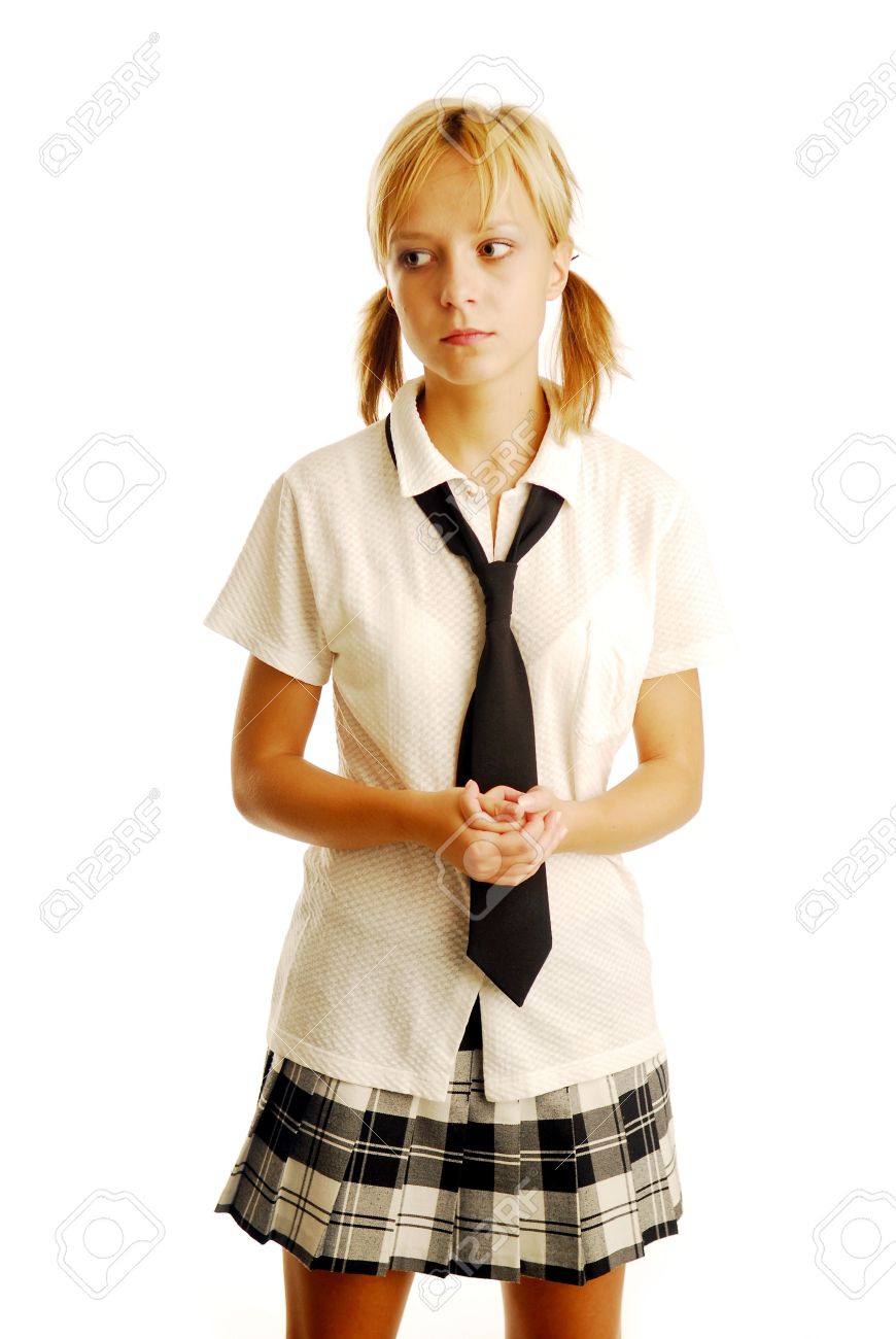 Cute Blonde Teen Girl Uniform