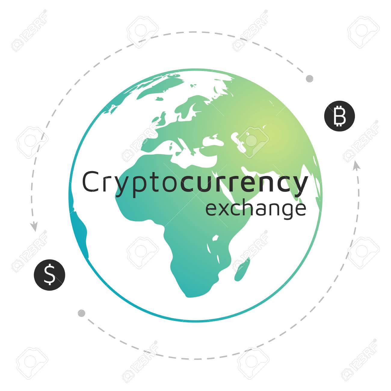 bitcoin and dollar logo cryptocurrency exchange editable eps10 dollar logo