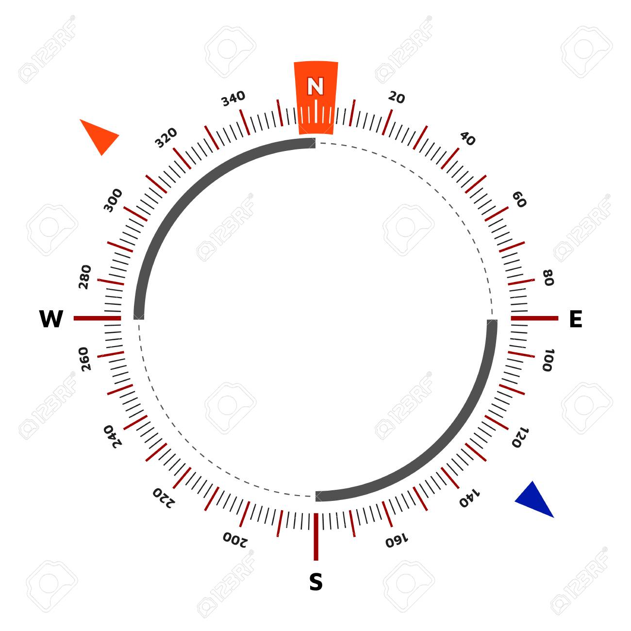 コンパス スケールは 360 度です 北を指定します ベクトルの図 白い背景 編集可能な Eps10 のイラスト素材 ベクタ Image