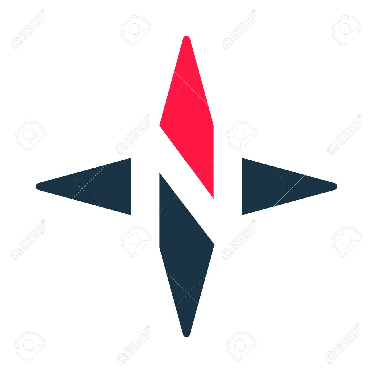 compass arrow vector icon n logotype north west east south