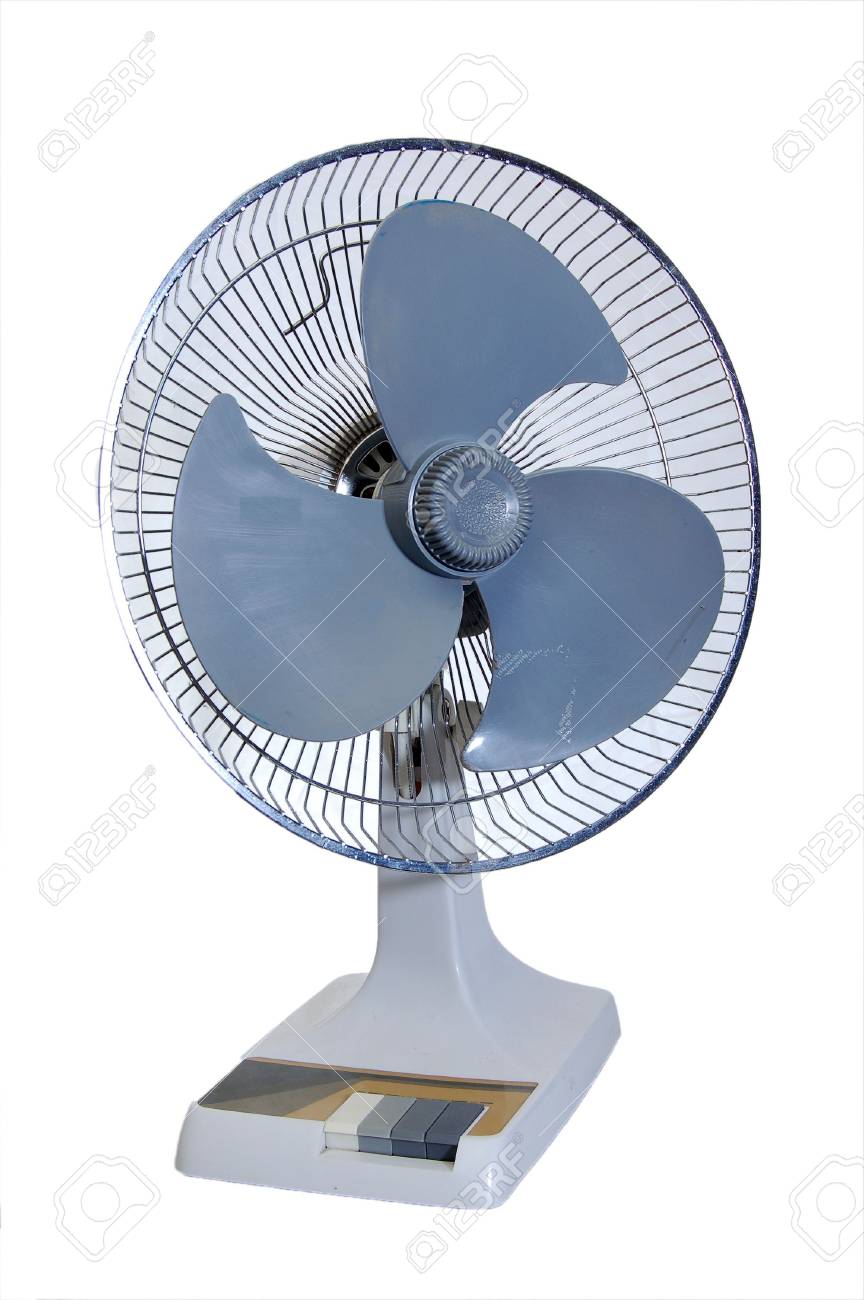 A Household Rotating Fan, Isolated On 
