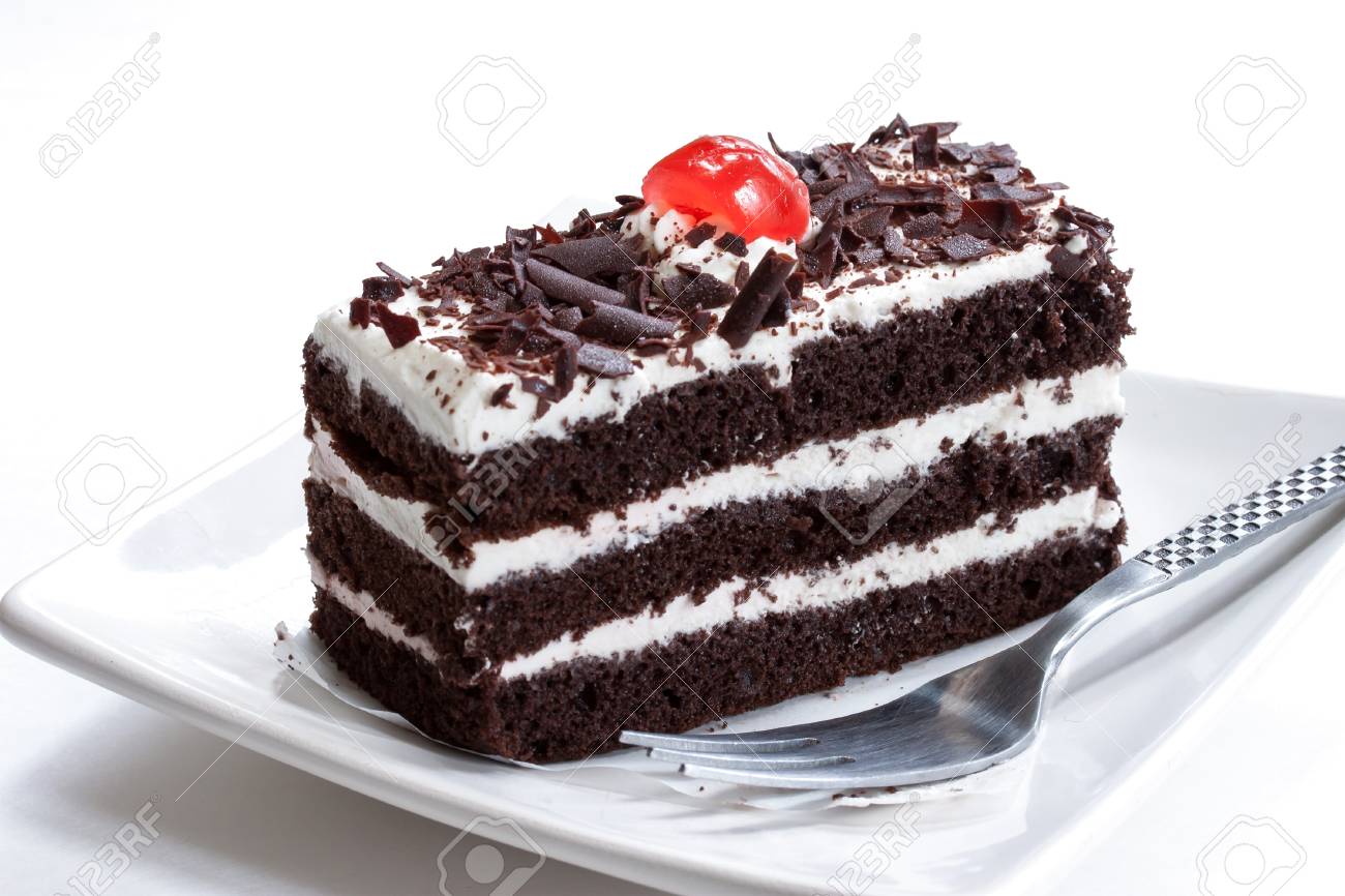 Close Up Der Deutschen Schwarzwald Kuchen Auf Weissem Hintergrund Lizenzfreie Fotos Bilder Und Stock Fotografie Image 54725170