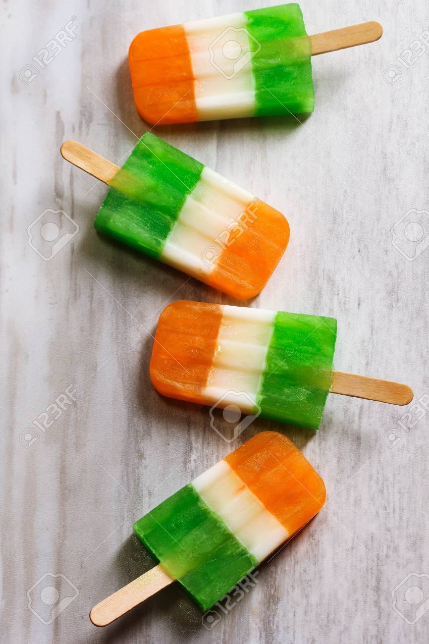 indian flag tri color tiranga ice cream indian independence stock