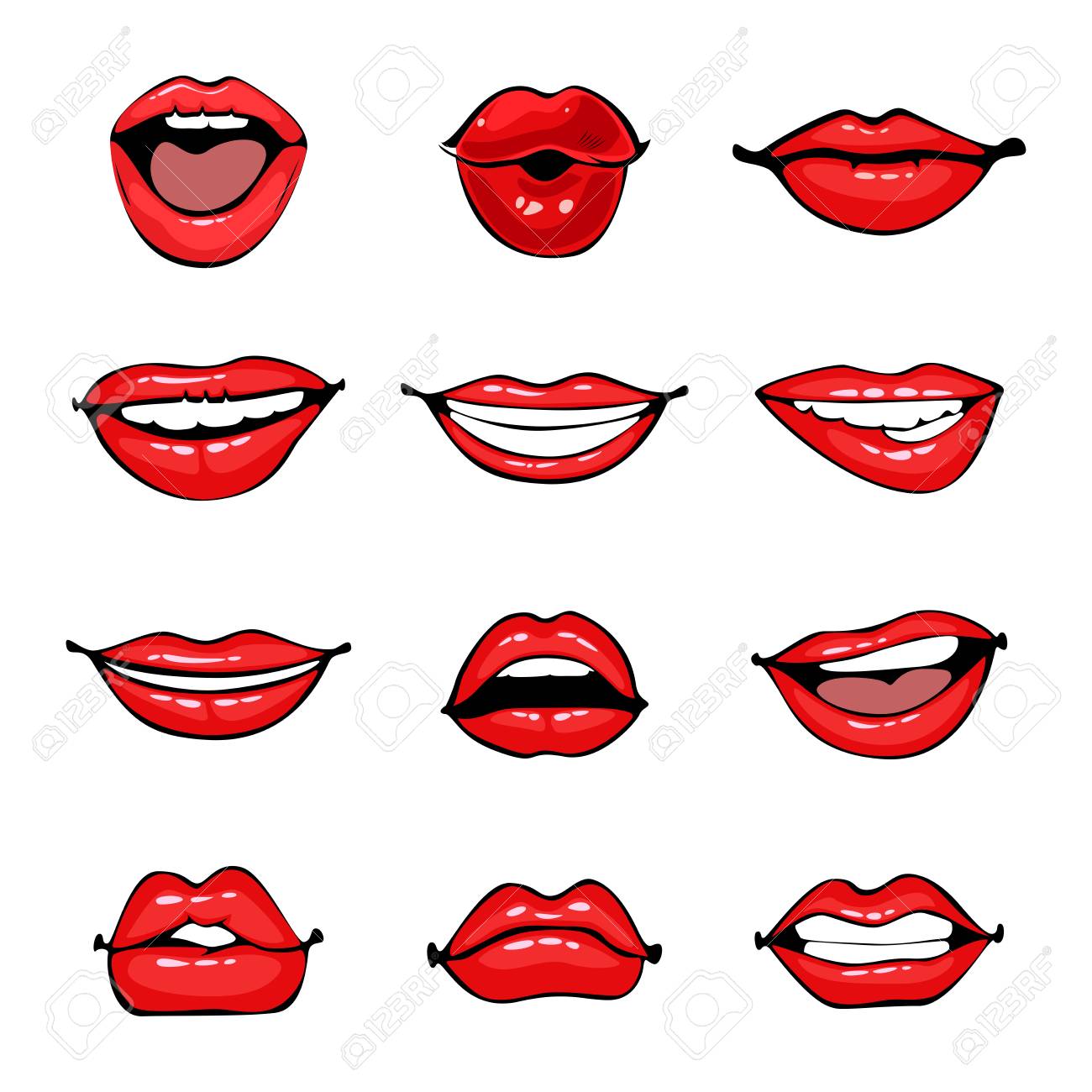 Comic Female Lips Set Smile Angry Kiss Flirt Open And Close Royalty Free Cliparts Vectors And Stock Illustration Image Comic Female Lips Set Smile Angry Kiss Flirt Open And Close Royalty Free Cliparts Vectors And Stock Illustration Image